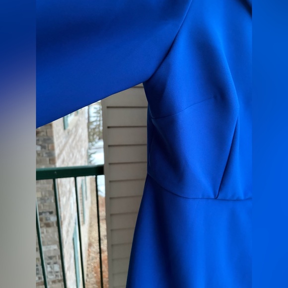 🆕🦋 Sachin & Babi Patrizia Cobalt Blue Asymmetric Midi Dress Long Sleeve Size 12 - Picture 10 of 17